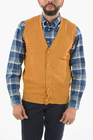 Gilet in Lino e Cotone con Scollo a V