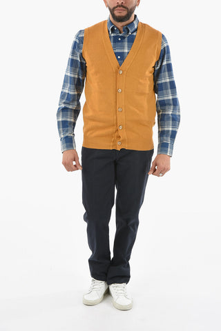 Gilet in Lino e Cotone con Scollo a V