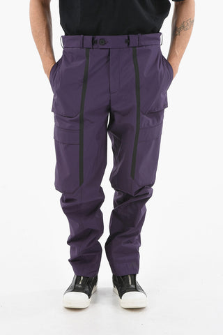 Tech-fabric Cargo Pants with Waist Drawstring