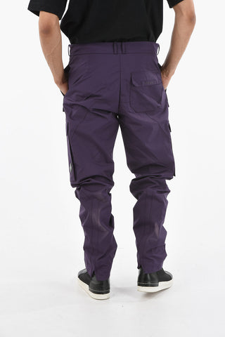 Tech-fabric Cargo Pants with Waist Drawstring