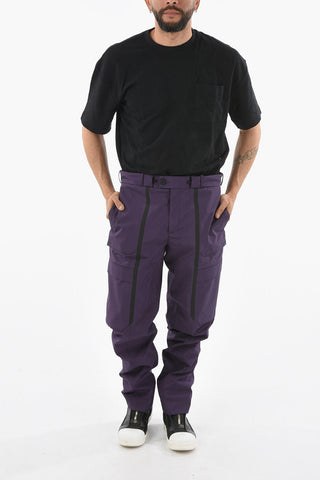 Tech-fabric Cargo Pants with Waist Drawstring