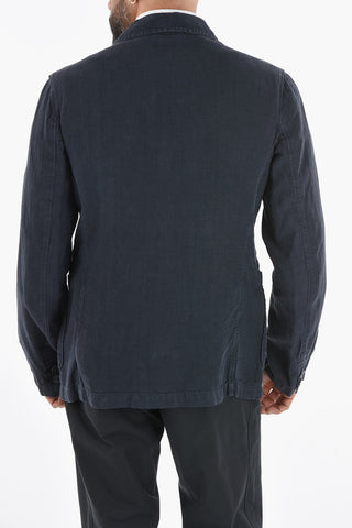 flax notch lapel 3-button blazer