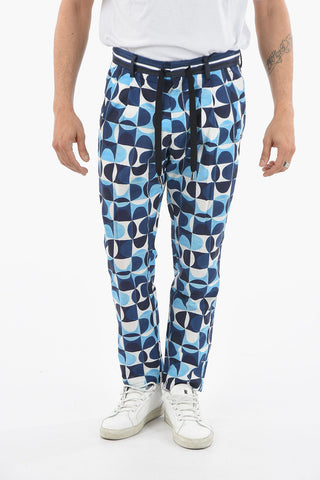 Pantaloni a Due Pinces in Cotone con Stampa Ceramica GIO PONTI