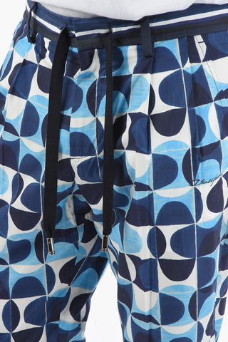 Pantaloni a Due Pinces in Cotone con Stampa Ceramica GIO PONTI