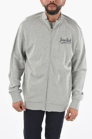 PENN-RICH Solid Color Sweatshirt with Zip Closure