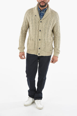 Kable-Knit Linen and Cotton FLAME Maxi Cardigan