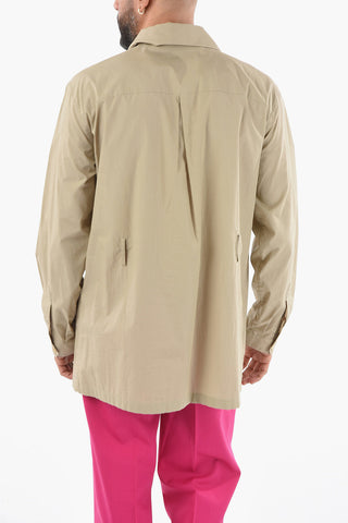 Cotton-poplin Printed Saharian Shirt with Belt Loops
