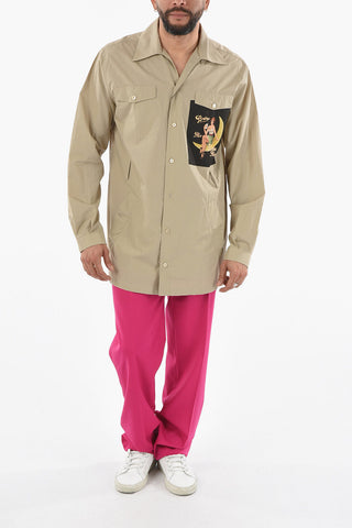 Cotton-poplin Printed Saharian Shirt with Belt Loops