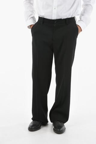 Pantaloni Sartoriali Flare in Lana Vergine 