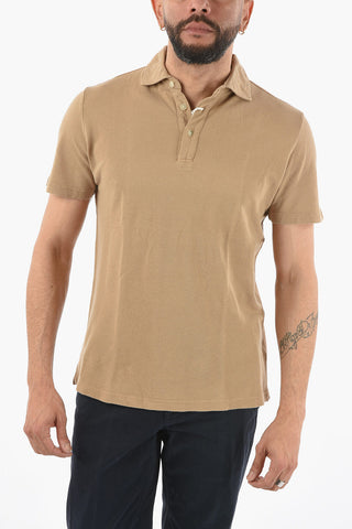 Solid Color Flax and Cotton GEORGE Polo Shirt