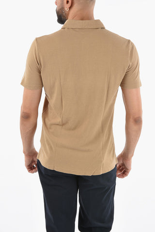 Solid Color Flax and Cotton GEORGE Polo Shirt