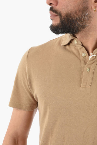 Solid Color Flax and Cotton GEORGE Polo Shirt
