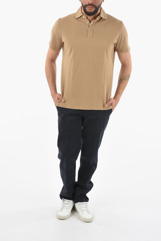 Solid Color Flax and Cotton GEORGE Polo Shirt