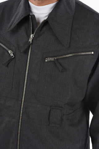 MM10 Overshirt in Lana con Zip Frontale
