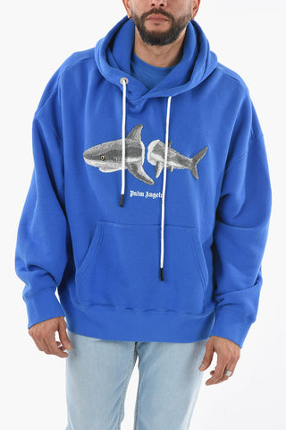 Terry Embroidery SHARK Cotton Hoodie