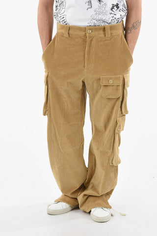 Ankle Drawstring Corduroy Cargo Pants