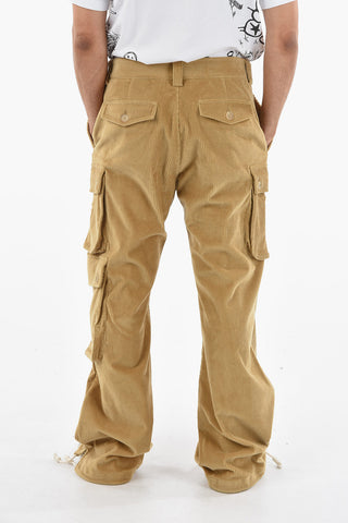 Ankle Drawstring Corduroy Cargo Pants