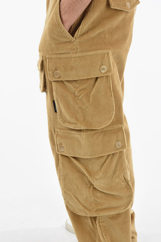 Ankle Drawstring Corduroy Cargo Pants