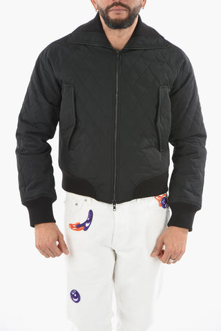 Quilted Bomber Jacket With Patch