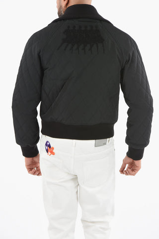 Quilted Bomber Jacket With Patch
