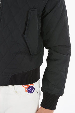 Quilted Bomber Jacket With Patch