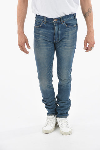 Jeans 5 Tasche Skinny Fit con Lavaggio Scuro 16cm