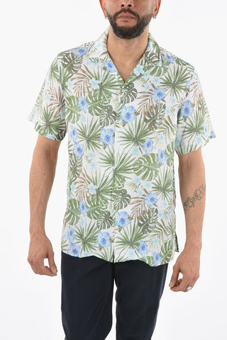 Floral Patterned Short Sleeve Flax BAKER Shirt