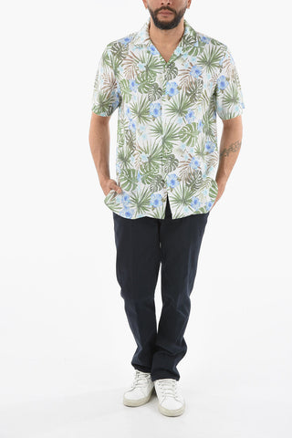 Floral Patterned Short Sleeve Flax BAKER Shirt