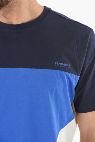 PENN-RICH Cotton Color Block Crew-Neck T-shirt