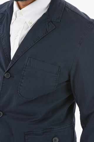stretch cotton notch lapel 3-button blazer