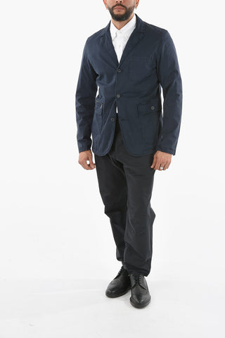 stretch cotton notch lapel 3-button blazer