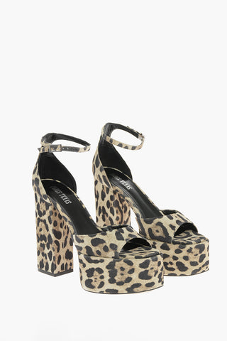 Animal Printed Suede TATIANA Mules with Platform 12cm