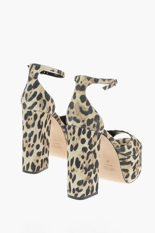 Animal Printed Suede TATIANA Mules with Platform 12cm