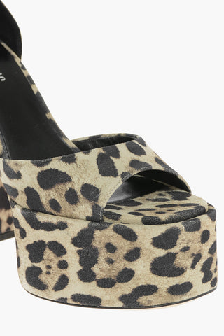 Animal Printed Suede TATIANA Mules with Platform 12cm