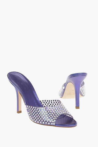 Sandali con Tacco Stiletto HOLLY PENELOPE in Pelle con Fascia di Cristalli 9cm