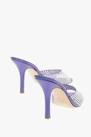Sandali con Tacco Stiletto HOLLY PENELOPE in Pelle con Fascia di Cristalli 9cm