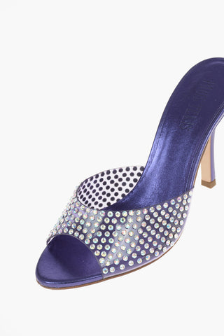Sandali con Tacco Stiletto HOLLY PENELOPE in Pelle con Fascia di Cristalli 9cm