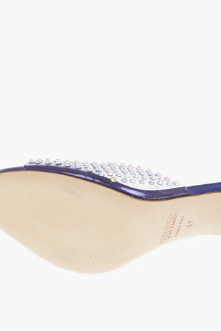 Sandali con Tacco Stiletto HOLLY PENELOPE in Pelle con Fascia di Cristalli 9cm