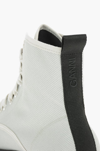 Fabric and Rubber Combat Boots with Embossed Logo
