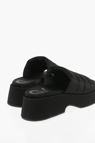 Sandali Slider in Tessuto Imbottito con Logo