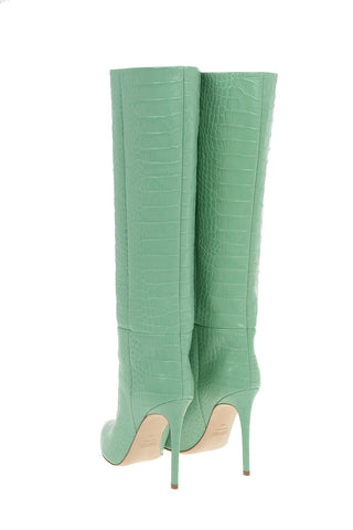 Croco Printed Leather Over-the-knee Boots 11,5cm
