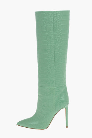 Croco Printed Leather Over-the-knee Boots 11,5cm