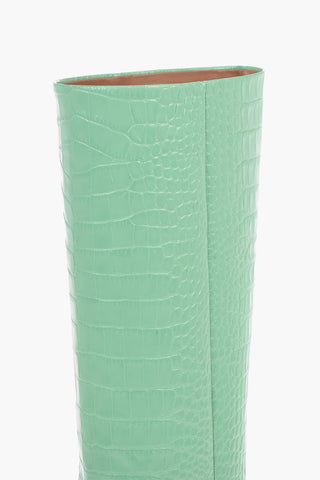 Croco Printed Leather Over-the-knee Boots 11,5cm