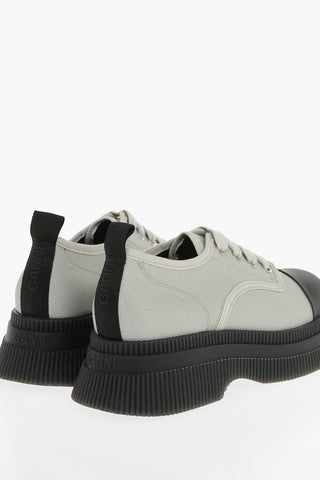 Scarpe Derby Allacciate in Tessuto e Gomma con Platform