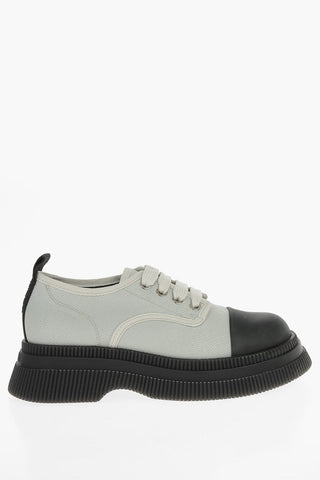 Scarpe Derby Allacciate in Tessuto e Gomma con Platform