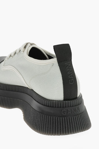 Scarpe Derby Allacciate in Tessuto e Gomma con Platform