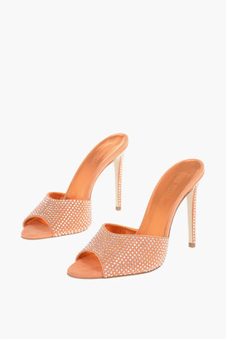Calfskin HOLLY Stiletto Mules with Crystals 11cm