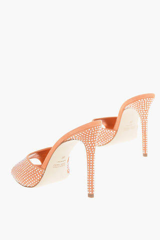 Calfskin HOLLY Stiletto Mules with Crystals 11cm