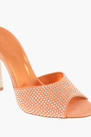 Calfskin HOLLY Stiletto Mules with Crystals 11cm