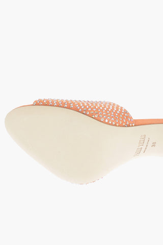 Calfskin HOLLY Stiletto Mules with Crystals 11cm